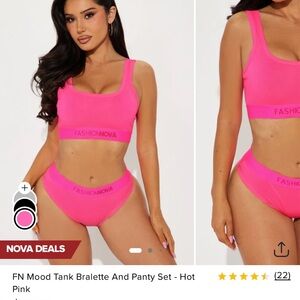 Fashion Nova Hot Pink Bralette and Panty Set